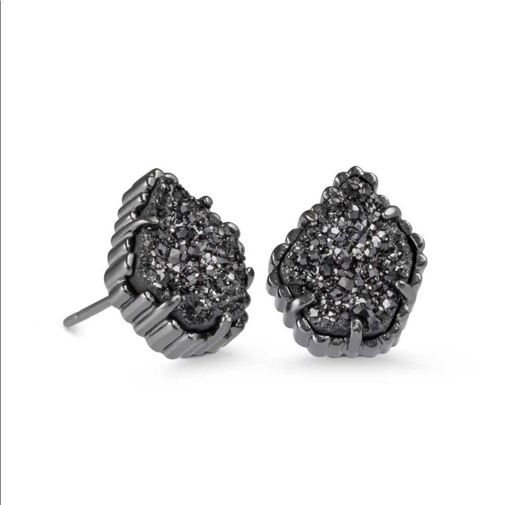 NWOT Kendra Scott Tessa Stud black drusy earrings